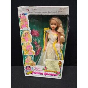 Flower Princess Instant Fashion Changes Doll Creata #1033 NIB Yellow Vntg 1985